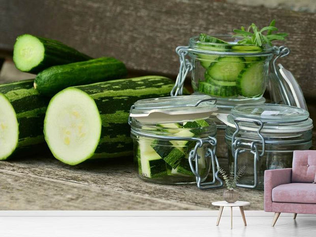 Fotótapéták Zucchinis and cucumbers