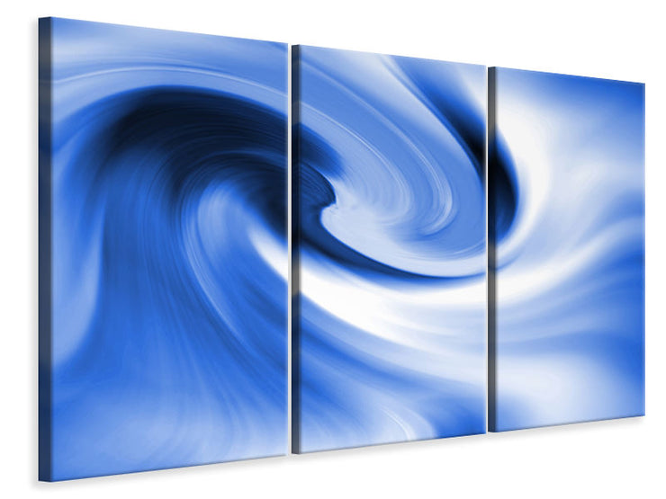 3 darab Vászonképek Abstract Blue Wave