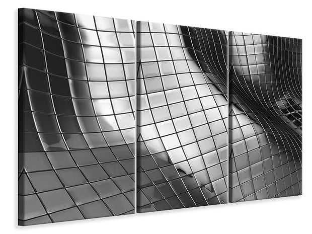 3 darab Vászonképek Abstract Steel