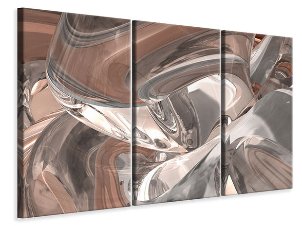 3 darab Vászonképek Abstract Glass Tiles