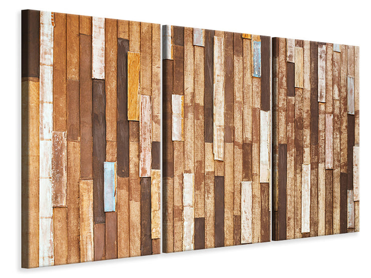 3 darab Vászonképek Design Wood