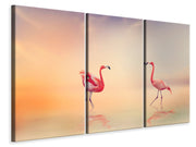 3 darab Vászonképek Romantic Flamingos