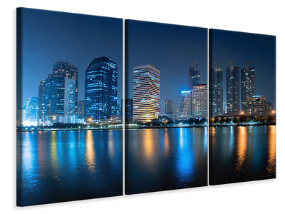 3 darab Vászonképek Skyline Bangkok By Night
