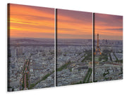 3 darab Vászonképek Paris Skyline At Sunset