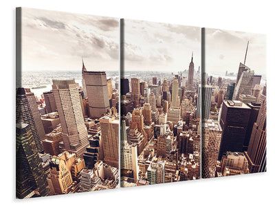 3 darab Vászonképek Skyline Over The Roofs Of Manhattan