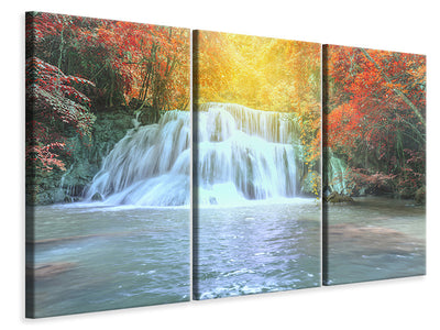 3 darab Vászonképek Waterfall In Light