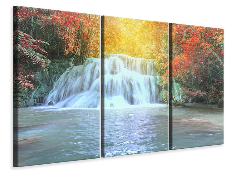 3 darab Vászonképek Waterfall In Light
