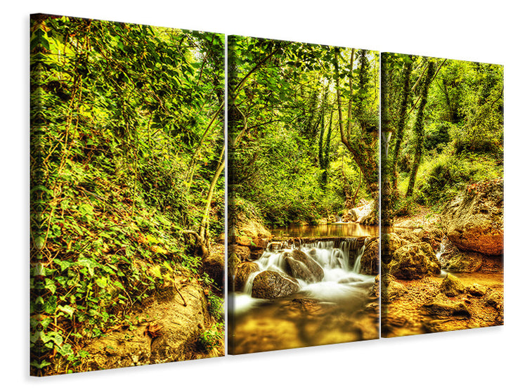 3 darab Vászonképek Waterfall In The Forest