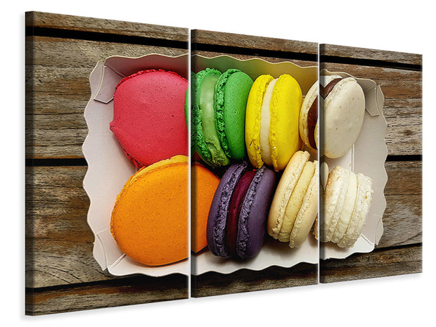 3 darab Vászonképek Selection macaroons