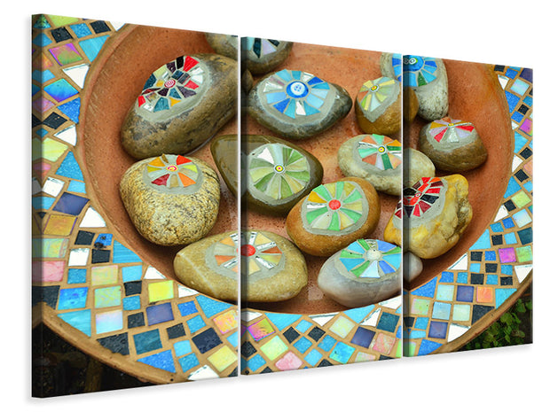 3 darab Vászonképek Painted stones