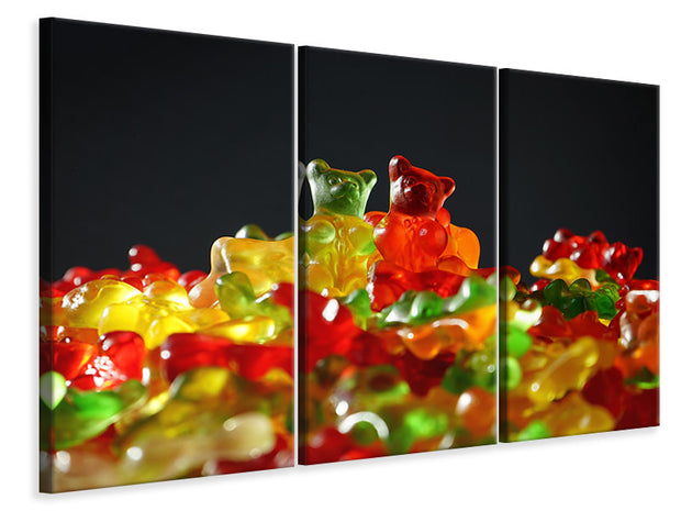 3 darab Vászonképek Colorful gummy bears