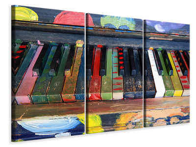 3 darab Vászonképek Colorful piano