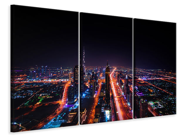 3 darab Vászonképek The colorful lights of Dubai