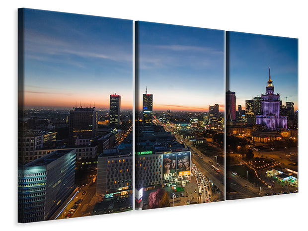 3 darab Vászonképek The lights of Warsaw