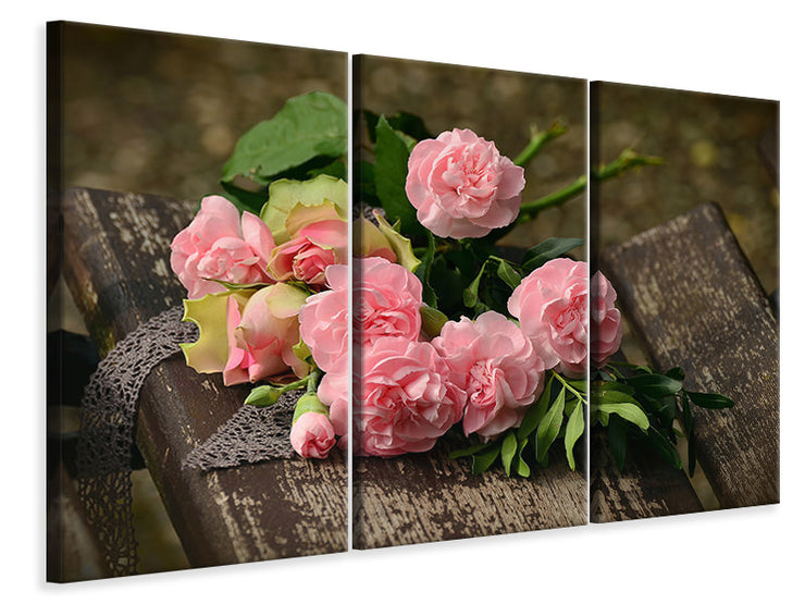 3 darab Vászonképek A bouquet of roses