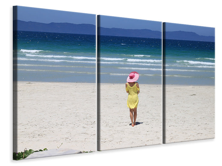 3 darab Vászonképek A walk on the beach