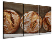 3 darab Vászonképek Fresh rye bread rolls