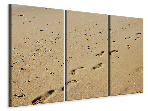 3 darab Vászonképek Footprints in the sand