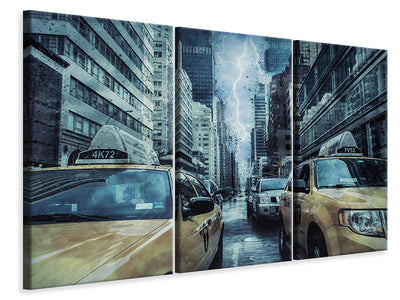 3 darab Vászonképek Thunderstorm in New York