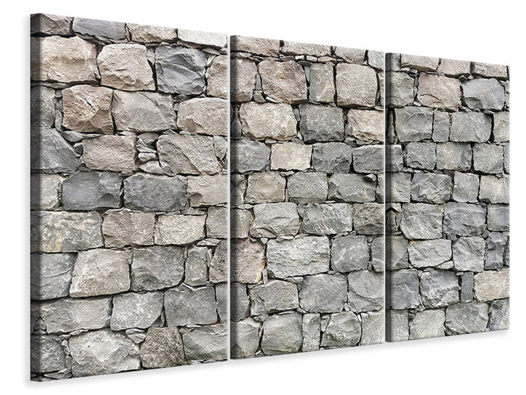 3 darab Vászonképek Gray stone wall