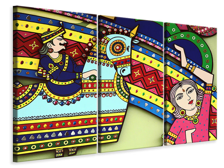 3 darab Vászonképek Indian art