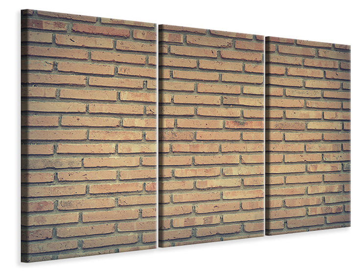 3 darab Vászonképek Classic brick wall