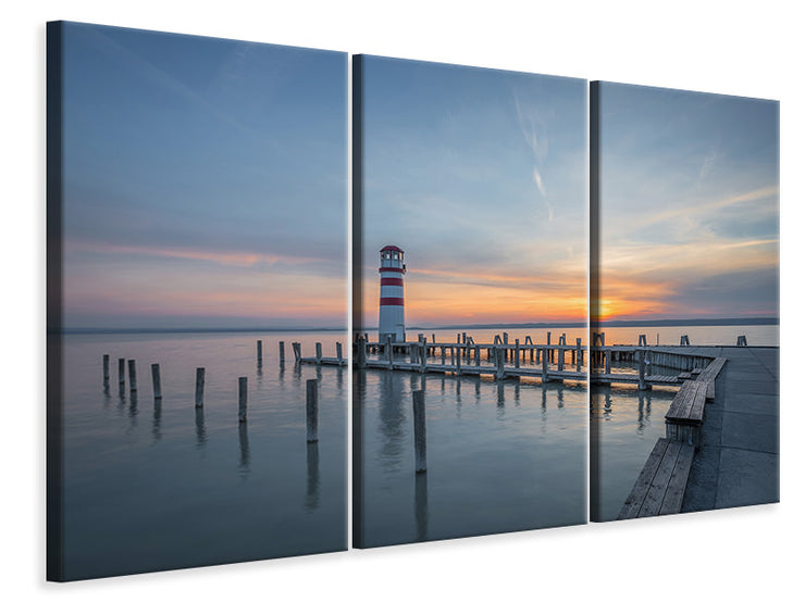 3 darab Vászonképek Lighthouse in the sunset