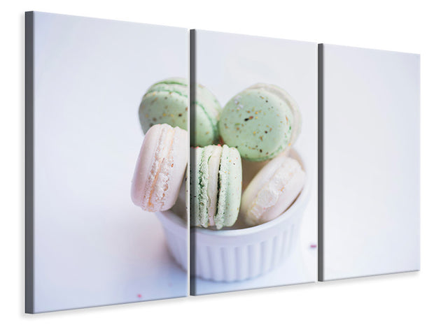 3 darab Vászonképek Macaroons in pastel