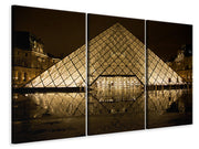 3 darab Vászonképek At night at the Louvre