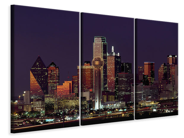 3 darab Vászonképek At night in Dallas