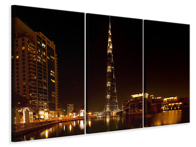3 darab Vászonképek At night in Dubai