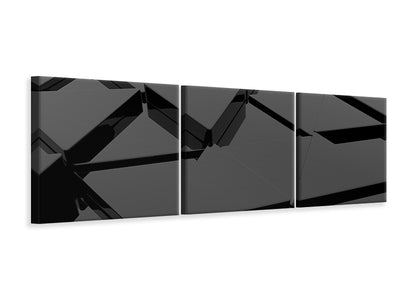 3 darab Vászonképek Panoramic 3D Triangular Surfaces