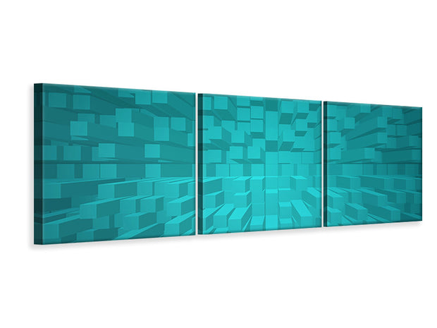 3 darab Vászonképek Panoramic 3D Cubes