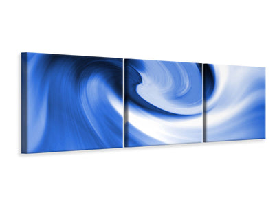 3 darab Vászonképek Panoramic Abstract Blue Wave