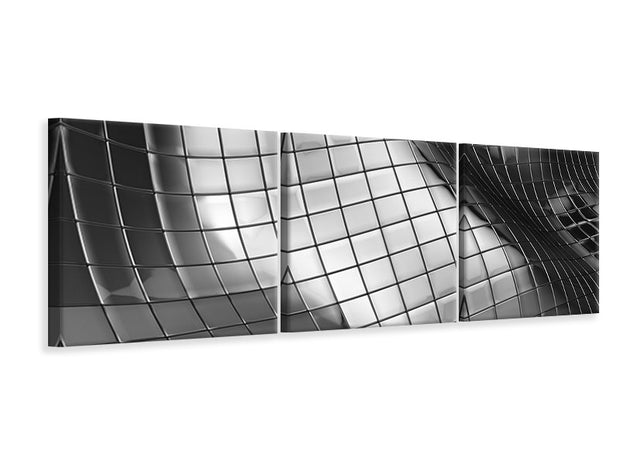 3 darab Vászonképek Panoramic Abstract Steel