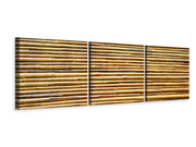 3 darab Vászonképek Panoramic Horizontal Bamboo Wall