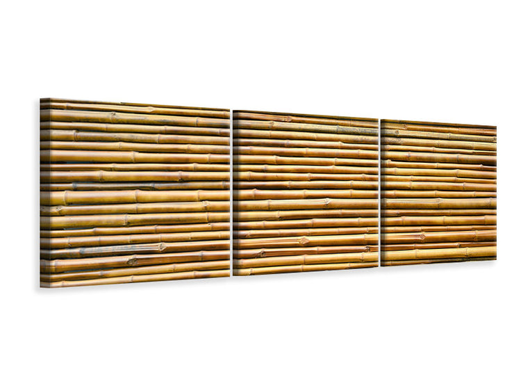 3 darab Vászonképek Panoramic Horizontal Bamboo Wall