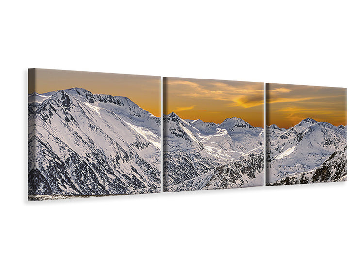 3 darab Vászonképek Panoramic Sunset In The Mountains