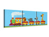 3 darab Vászonképek Panoramic Animal Train
