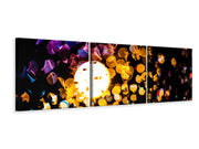 3 darab Vászonképek Panoramic Abstract play of light in color