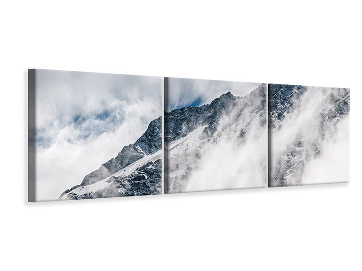 3 darab Vászonképek Panoramic Mountain view with clouds