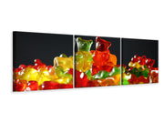 3 darab Vászonképek Panoramic Colorful gummy bears