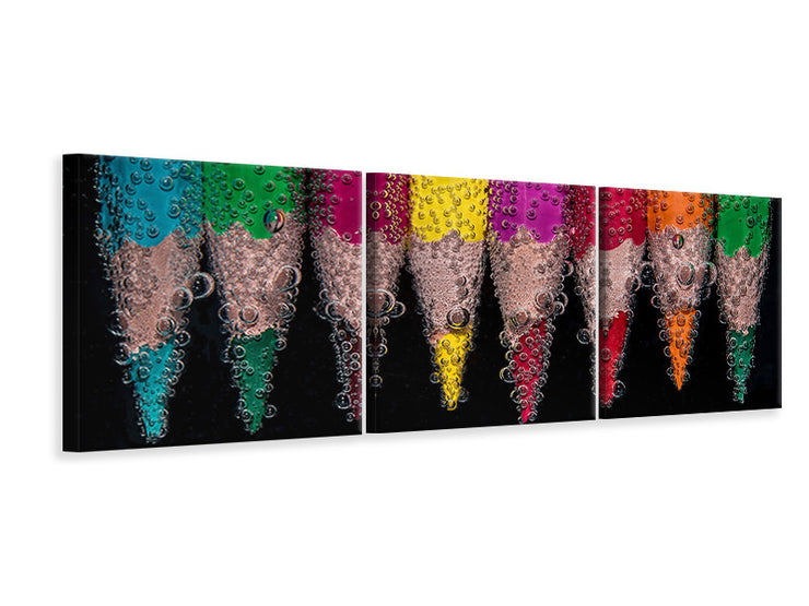 3 darab Vászonképek Panoramic Crayons in the water