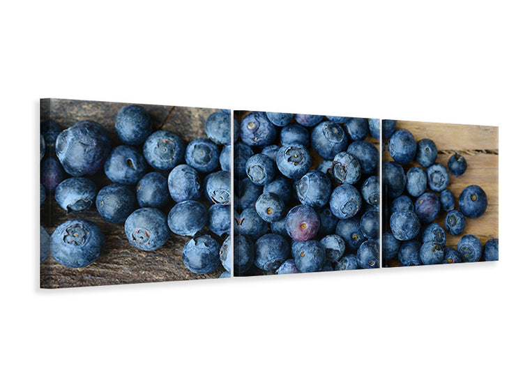 3 darab Vászonképek Panoramic Fresh blueberries