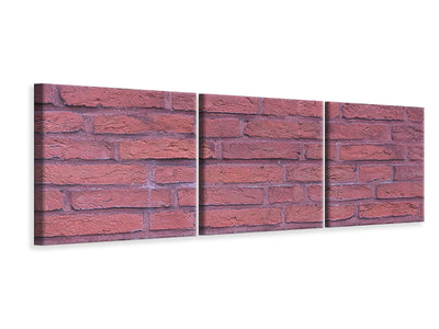 3 darab Vászonképek Panoramic Lacquered clinker bricks