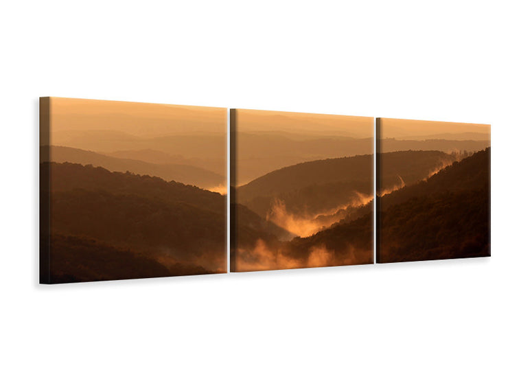 3 darab Vászonképek Panoramic Light mood in the mountains