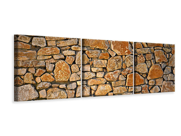3 darab Vászonképek Panoramic Nature stone wall