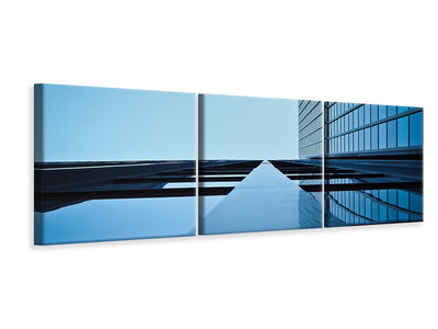 3 darab Vászonképek Panoramic Reflections of a facade