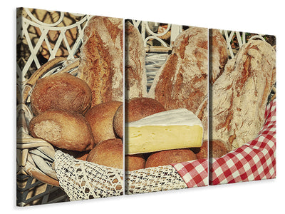 3 darab Vászonképek Picnic bread basket