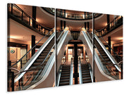 3 darab Vászonképek Escalator in shopping mall